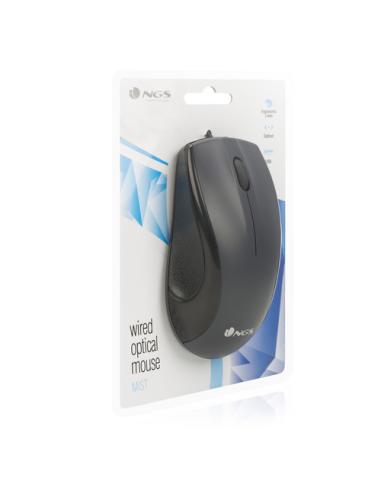 NGS Black Mist ratón Oficina mano derecha USB tipo A Óptico 800 DPI
