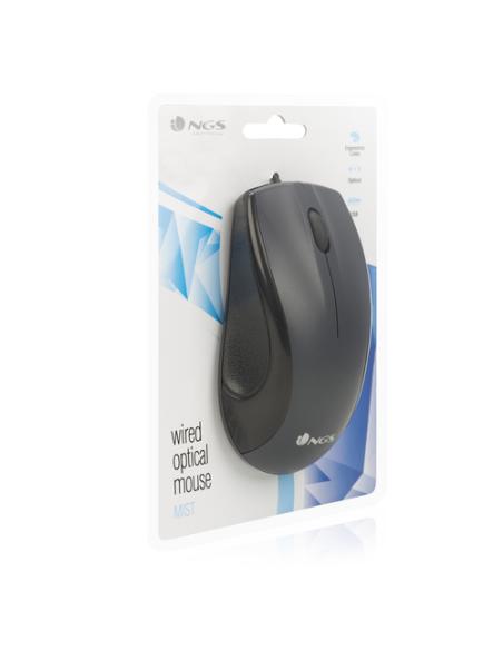 NGS Black Mist ratón Oficina mano derecha USB tipo A Óptico 800 DPI