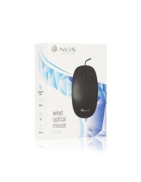 NGS Flame ratón Oficina mano derecha USB tipo A Óptico 1000 DPI