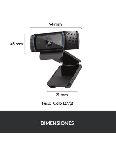 Logitech 960-001055 cámara web 3 MP 1920 x 1080 Pixeles USB Negro