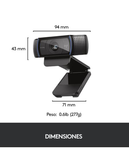 Logitech 960-001055 cámara web 3 MP 1920 x 1080 Pixeles USB Negro
