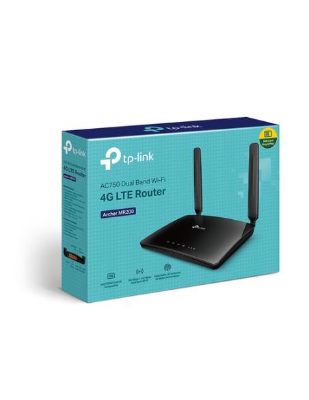 TP-Link Archer MR200 router inalámbrico Ethernet rápido Doble banda (2,4 GHz / 5 GHz) 4G Negro