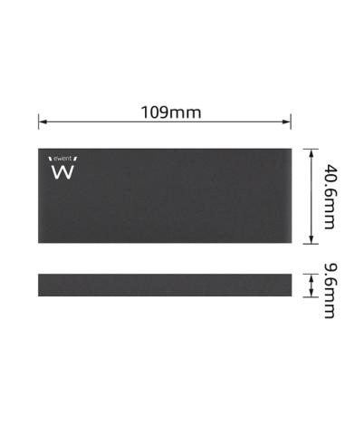 Ewent EW7023 caja para disco duro externo Caja externa para unidad de estado sólido (SSD) Negro M.2
