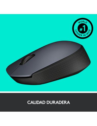 Logitech M170 Grey-K ratón Oficina Ambidextro RF inalámbrico Óptico 1000 DPI