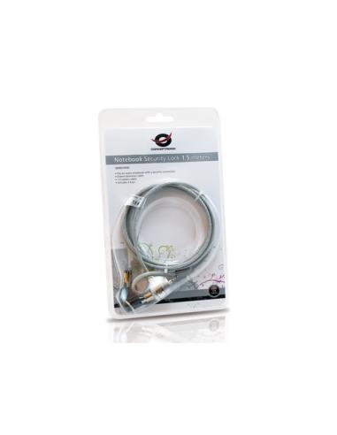 Conceptronic CNBSLOCK15 cable antirrobo Plata 1,5 m