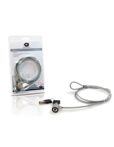 Conceptronic CNBSLOCK15 cable antirrobo Plata 1,5 m