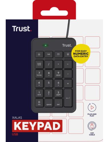 Trust 22221 teclado numérico Portátil/PC USB Negro