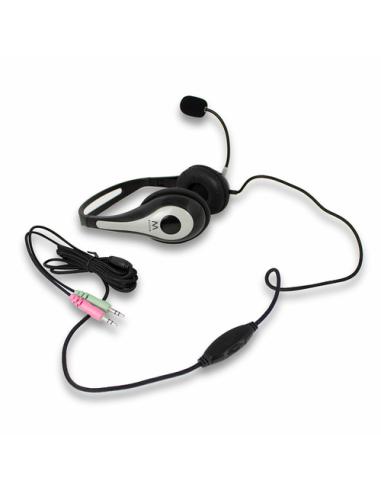 Ewent EW3562 auricular y casco Auriculares Alámbrico Diadema Llamadas/Música Negro, Plata