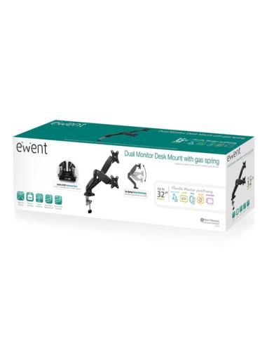 Ewent EW1516 soporte para monitor 81,3 cm (32") Escritorio Negro