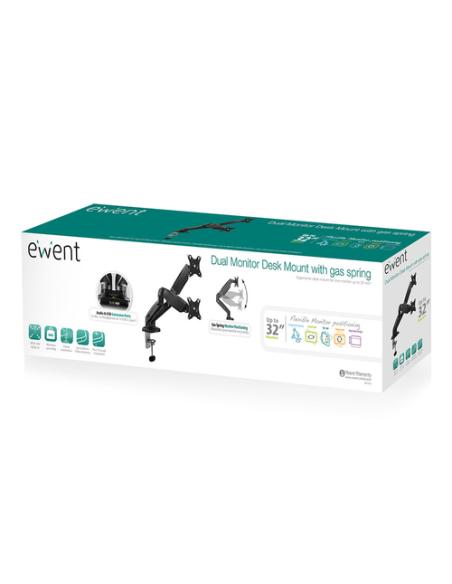 Ewent EW1516 soporte para monitor 81,3 cm (32") Escritorio Negro