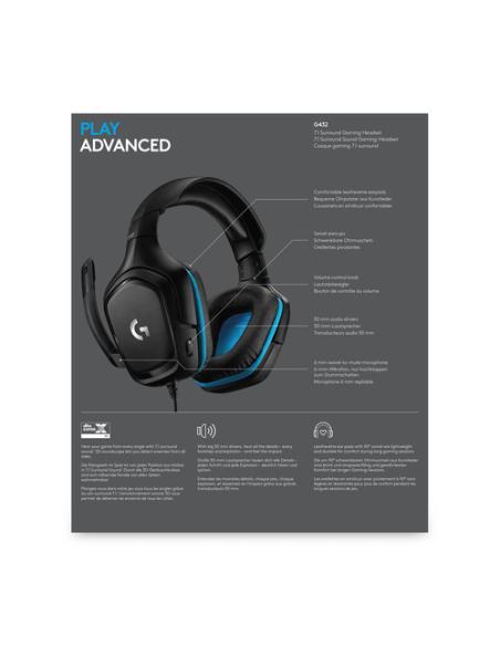 Logitech G 981-000770 auricular y casco Auriculares Alámbrico Diadema Juego Negro, Azul