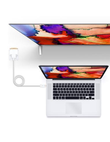 Nanocable Cable conversor Mini DP a DVI, Mini DP/M - DVI/M, Blanco, 5.0 M