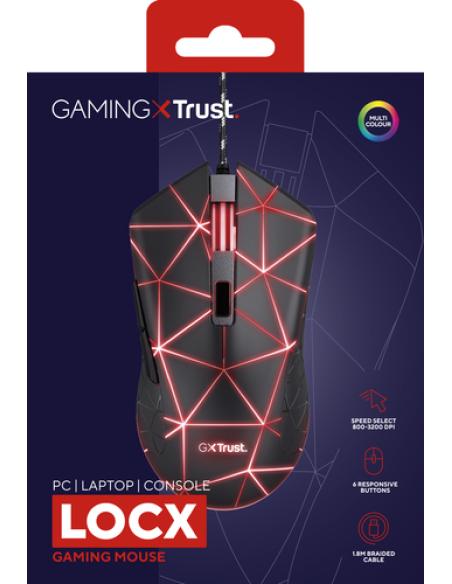 Trust GXT 133 Locx ratón Juego mano derecha USB tipo A Óptico 4000 DPI