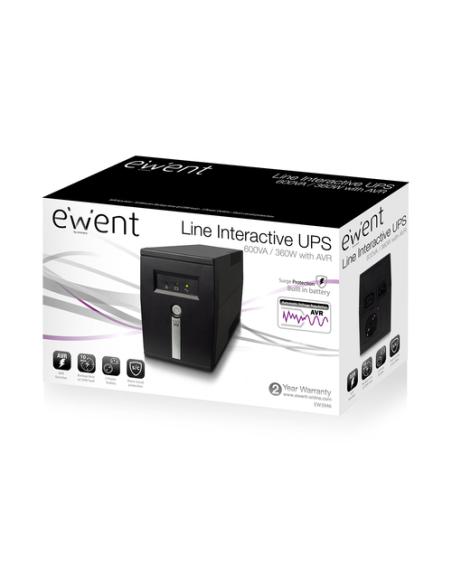 Ewent EW3946 sistema de alimentación ininterrumpida (UPS) Línea interactiva 0,6 kVA 360 W 1 salidas AC