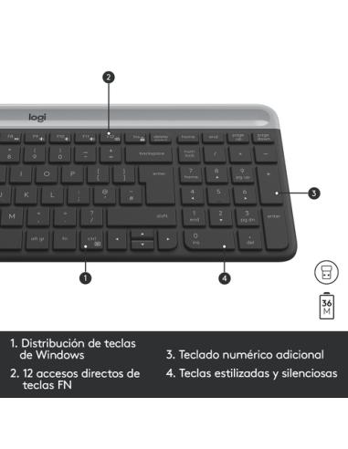 Logitech 920-009198 teclado Ratón incluido Universal RF inalámbrico QWERTY Español Grafito