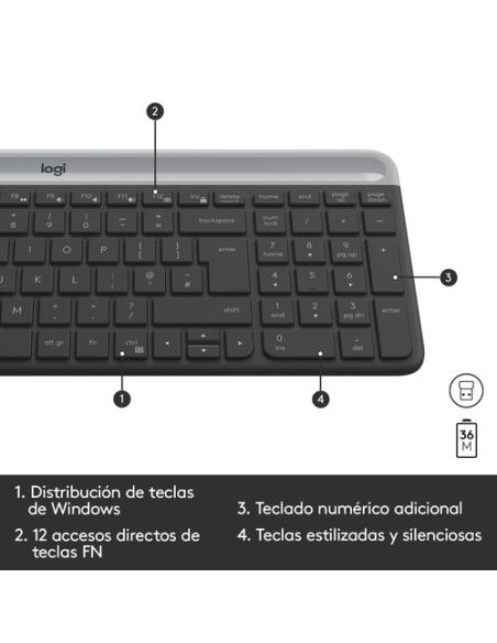 Logitech 920-009198 teclado Ratón incluido Universal RF inalámbrico QWERTY Español Grafito