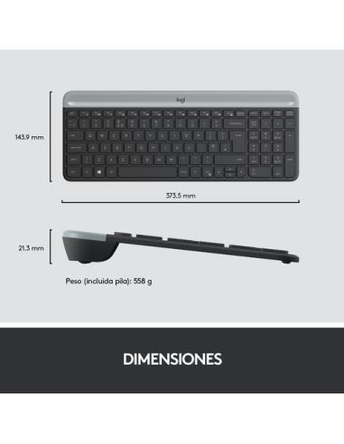 Logitech 920-009198 teclado Ratón incluido Universal RF inalámbrico QWERTY Español Grafito