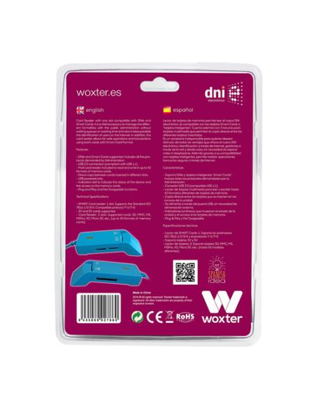 Woxter PE26-146 lector de tarjeta inteligente Interior USB USB 2.0 Azul