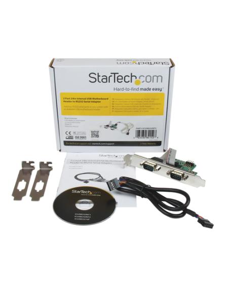 StarTech.com Adaptador Bracket de Placa Base Interna USB a 2 Puertos Serie - DB9 RS232