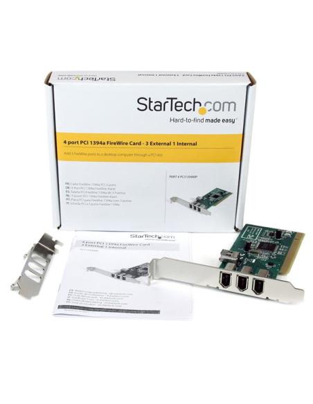 StarTech.com Adaptador Tarjeta Controladora FireWire 400 PCI 4 Puertos FW 6 Pin Chipset TI - IEEE 1394a