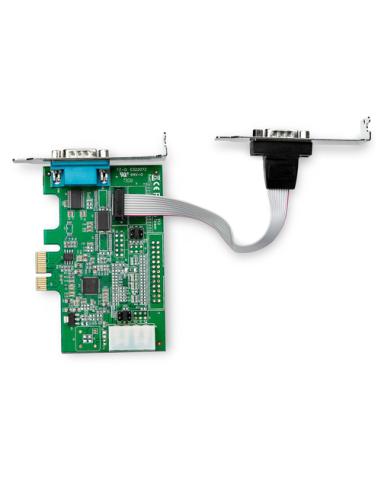StarTech.com Tarjeta Adaptadora Serie PCI Express RS232 de 2 Puertos - Tarjeta Controladora Serie PCIe RS232 - PCIe a Serie DB9 