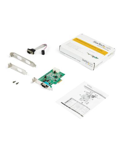 StarTech.com Tarjeta Adaptadora Serie PCI Express RS232 de 2 Puertos - Tarjeta Controladora Serie PCIe RS232 - PCIe a Serie DB9 