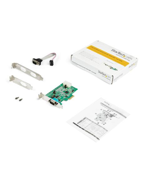 StarTech.com Tarjeta Adaptadora Serie PCI Express RS232 de 2 Puertos - Tarjeta Controladora Serie PCIe RS232 - PCIe a Serie DB9 