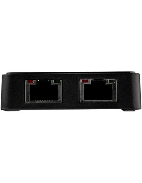 StarTech.com Adaptador Tarjeta de Red NIC Externa USB 3.0 2 Puertos Gigabit Ethernet RJ45 y Puerto USB