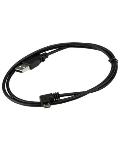 StarTech.com Cable de 1m Micro USB con conector acodado a la derecha - Cable de Carga y Sincronización