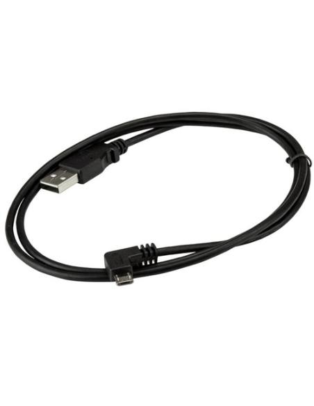 StarTech.com Cable de 1m Micro USB con conector acodado a la derecha - Cable de Carga y Sincronización