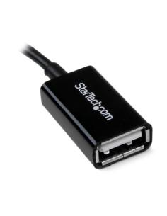 StarTech.com UUSBOTG Cable Adaptador de 12cm Micro USB Macho a USB A Hembra OTG para Tablets Smartphones - Negro, 0,127 m, 2