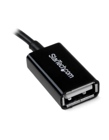 StarTech.com Cable Adaptador de 12cm Micro USB Macho a USB A Hembra OTG para Tablets Smartphones - Negro