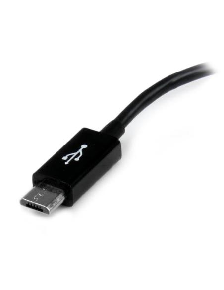 StarTech.com Cable Adaptador de 12cm Micro USB Macho a USB A Hembra OTG para Tablets Smartphones - Negro