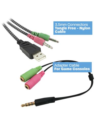 Ewent Play PL3321 Auriculares Alámbrico Diadema Juego Negro