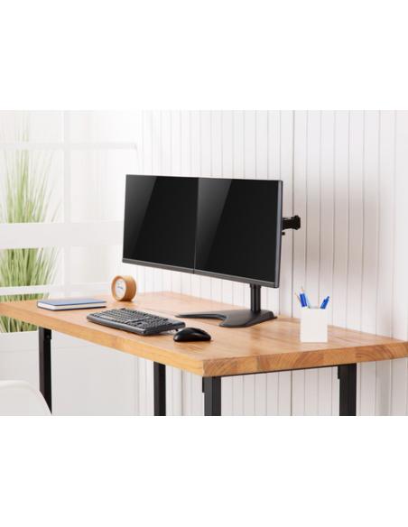 Equip Soporte de sobremesa económico para dos monitores de 17"-32