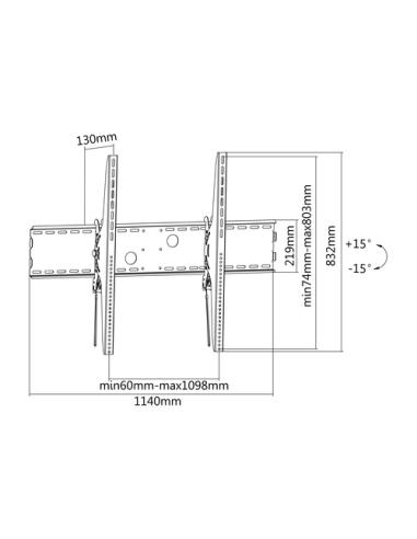 Equip 650322 Soporte de pared para TV curva inclinable de 60"-100