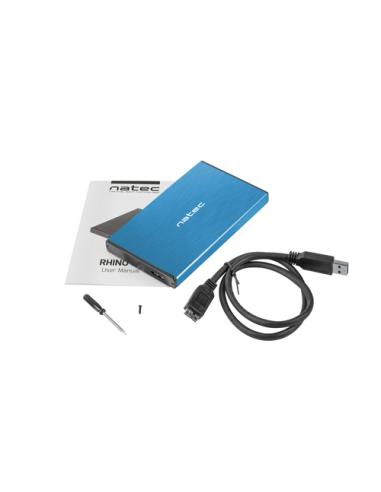 NATEC Rhino GO Carcasa de disco duro/SSD Azul 2.5"