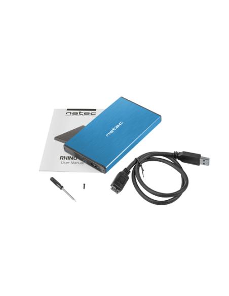 NATEC Rhino GO Carcasa de disco duro/SSD Azul 2.5"