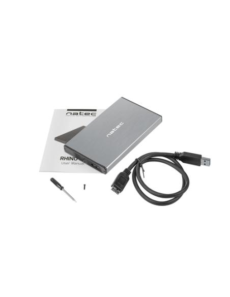 NATEC Rhino GO Carcasa de disco duro/SSD Gris 2.5"