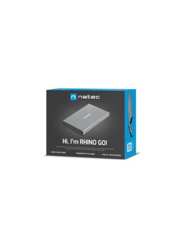 NATEC Rhino GO Carcasa de disco duro/SSD Gris 2.5"