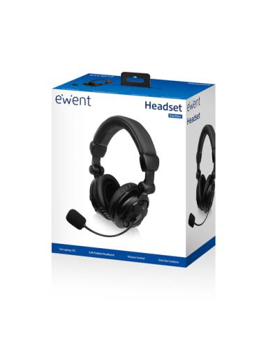 Ewent EW3564 auricular y casco Auriculares Alámbrico Diadema Llamadas/Música Negro