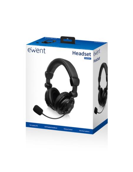 Ewent EW3564 auricular y casco Auriculares Alámbrico Diadema Llamadas/Música Negro