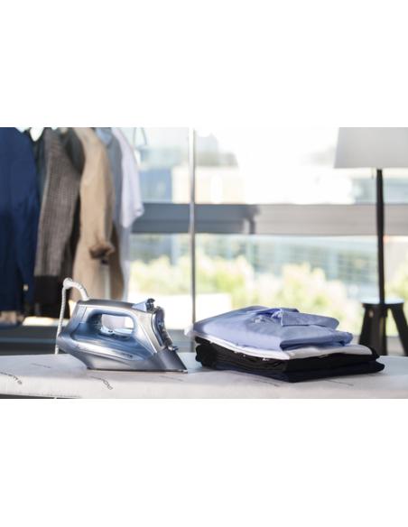 Rowenta DW4308 Plancha a vapor Suela Microsteam 300 Láser 2500 W Azul, Blanco