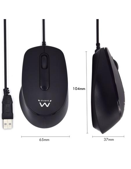 Ewent EW3159 ratón Oficina Ambidextro USB tipo A Óptico 1000 DPI