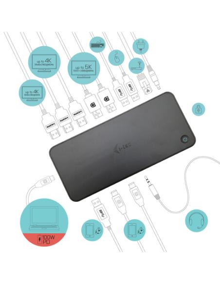 i-tec USB 3.0 / USB-C / Thunderbolt, 3x 4K Docking Station + Power Delivery 100W