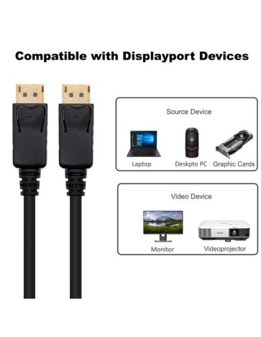 Ewent EC1406 cable DisplayPort 2 m Negro