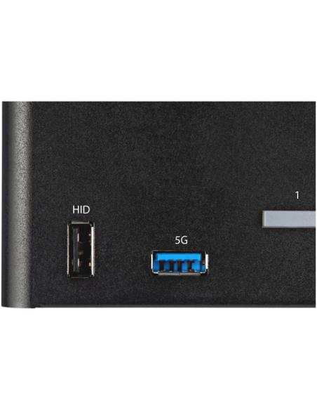 StarTech.com Switch Conmutador KVM de 2 Puertos DisplayPort 1.2 para 4 Monitores - DP HDR UHD 4K de 60Hz - Hub Ladrón de 2 Puert