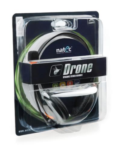 NATEC Drone Auriculares Alámbrico Diadema Llamadas/Música Negro, Naranja