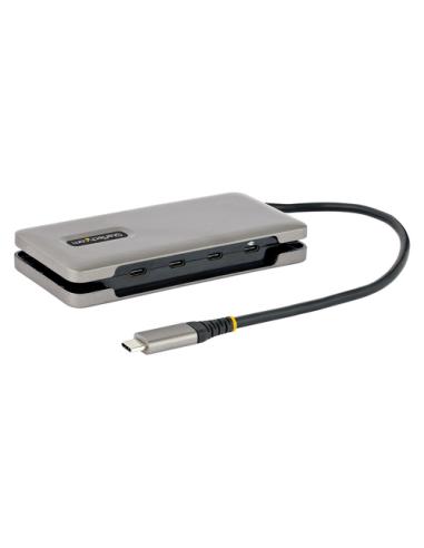 StarTech.com Hub USB C de 4 Puertos, 4 Puertos USB Tipo C, USB 3.1 de 10Gbps - Concentrador Ladrón USB Tipo C con Entrega de Ali