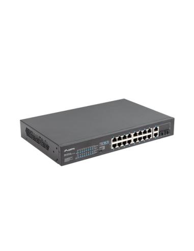 Lanberg RSFE-16P-2C-250 switch No administrado Gigabit Ethernet (10/100/1000) Energía sobre Ethernet (PoE) 1U Negro